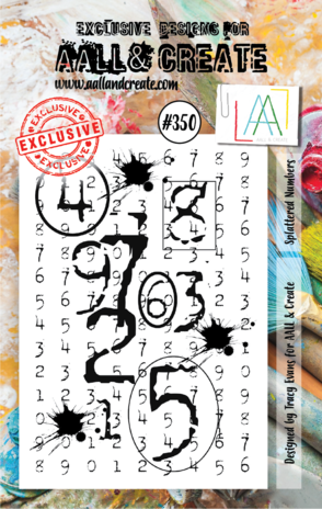 AALL and Create Clear Stamp Set A7 Splattered Numbers (AALL-TP-350) AALL and Create Clear Stamp Set A7 Splattered Numbers (AALL-TP-350)