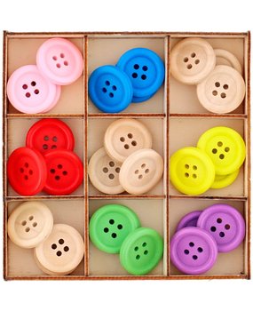 Hobby Flora Lovely Wooden Buttons Round One Size (2554563)