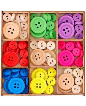 Hobby Flora Lovely Wooden Buttons Round Two Sizes (2554563)