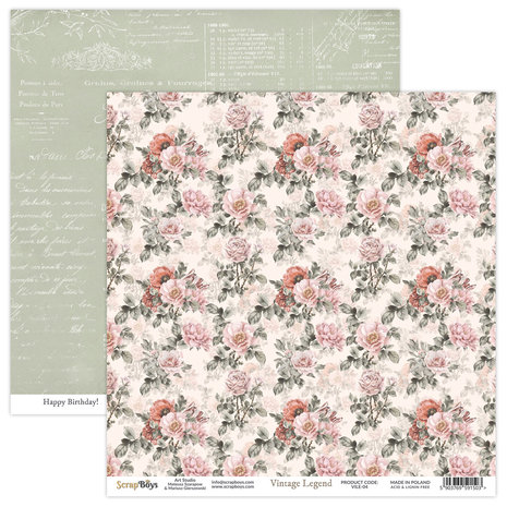 ScrapBoys Vintage Legend 12x12 Inch Paper Set (VILE-08) ScrapBoys Vintage Legend 12x12 Inch Paper Set (VILE-08)