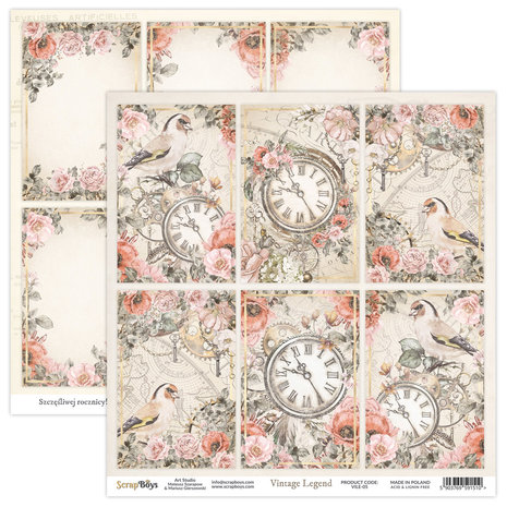 ScrapBoys Vintage Legend 12x12 Inch Paper Set (VILE-08) ScrapBoys Vintage Legend 12x12 Inch Paper Set (VILE-08)