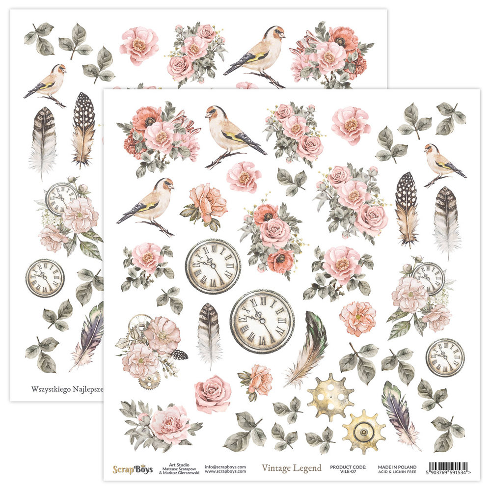 ScrapBoys Vintage Legend 12x12 Inch Paper Set (VILE-08) ScrapBoys Vintage Legend 12x12 Inch Paper Set (VILE-08)