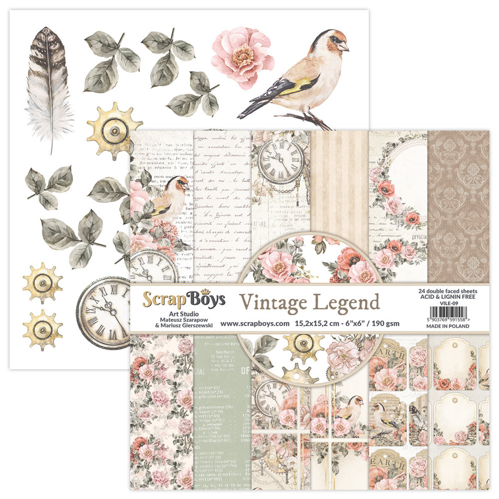 ScrapBoys Vintage Legend 6x6 Inch Paper Pad (VILE-09)