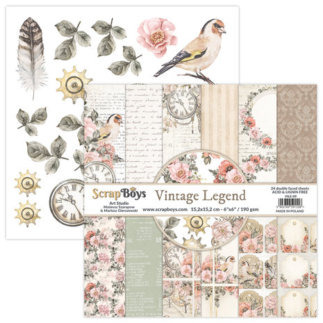 ScrapBoys Vintage Legend 6x6 Inch Paper Pad (VILE-09)