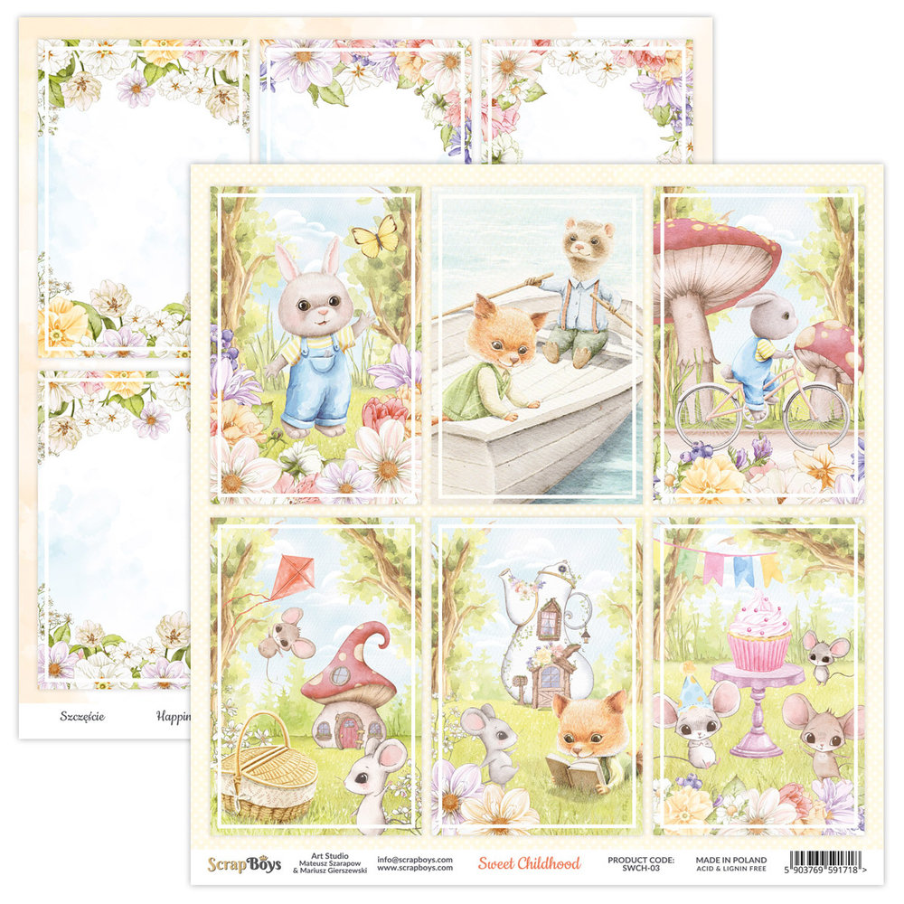 ScrapBoys Sweet Childhood 12x12 Inch Paper Set (SWCH-08)
