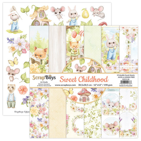 ScrapBoys Sweet Childhood 12x12 Inch Paper Set (SWCH-08)