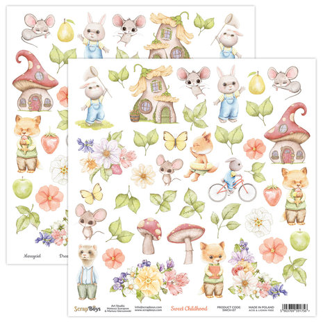 ScrapBoys Sweet Childhood 8x8 Inch Paper Pad (SWCH-10)