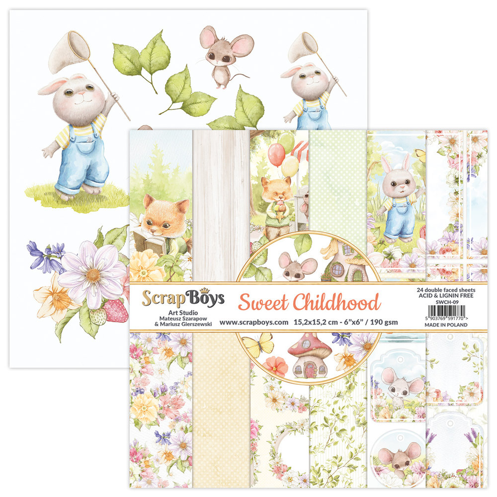 ScrapBoys Sweet Childhood 6x6 Inch Paper Pad (SWCH-09)