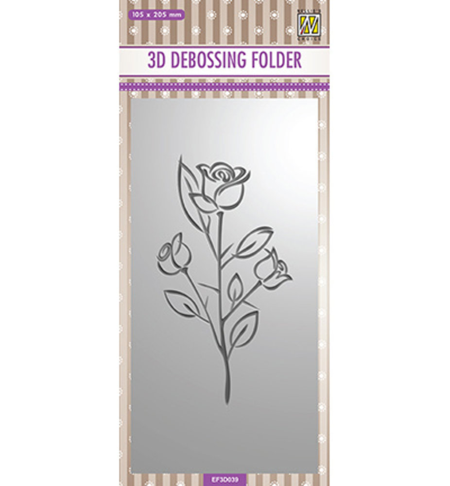Nellie Snellen Rose Slimline 3D Embossing Folder (EF3D039)