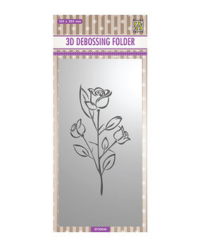 Nellie Snellen Rose Slimline 3D Embossing Folder (EF3D039)