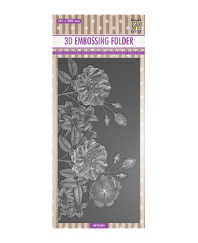 Nellie Snellen Flowers Wild Roses Slimline 3D Embossing Folder (EF3D051)