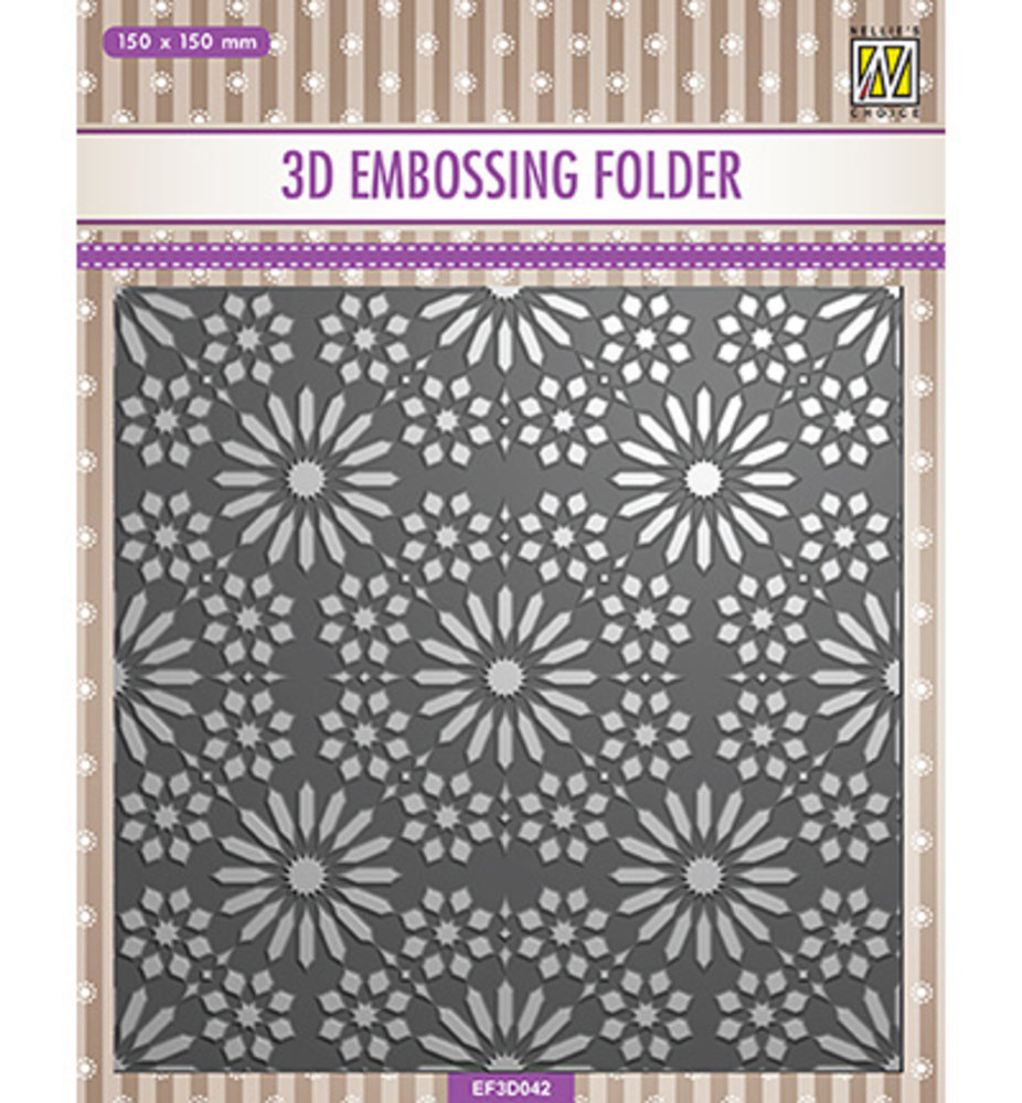 Nellie Snellen Square Frame Flower Pattern 3D Embossing Folder (EF3D042) Nellie Snellen Square Frame Flower Pattern 3D Embossing Folder (EF3D042)