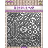 Nellie Snellen Square Frame Flower Pattern 3D Embossing Folder (EF3D042)