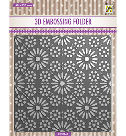 Nellie Snellen Square Frame Flower Pattern 3D Embossing Folder (EF3D042) Nellie Snellen Square Frame Flower Pattern 3D Embossing Folder (EF3D042)
