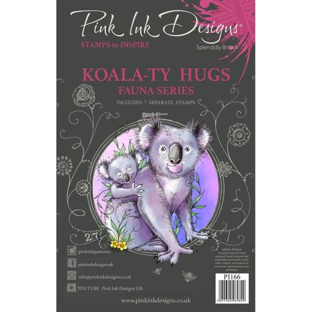 Pink Ink Designs Koala-ty Hugs A5 Clear Stamp (PI166)