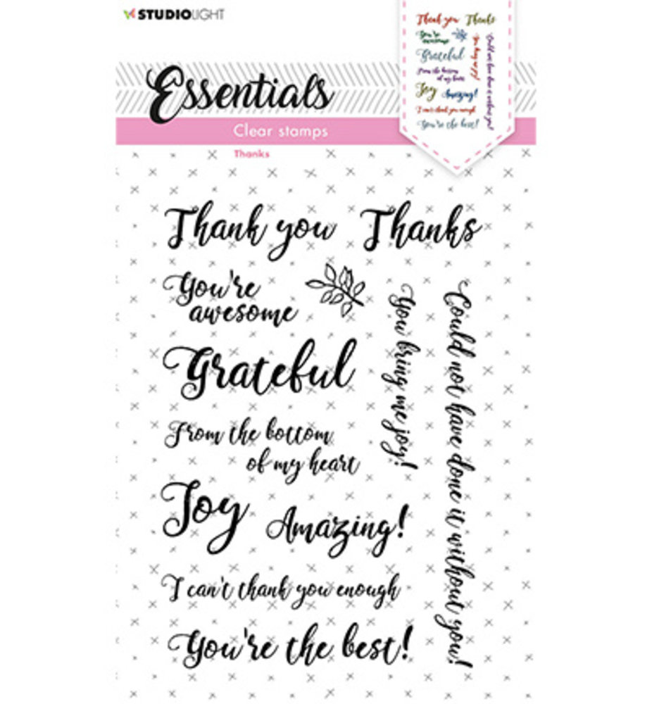 Studio Light Essentials Clear Stamps Sentiments and Wishes Thanks (SL-ES-STAMP178)