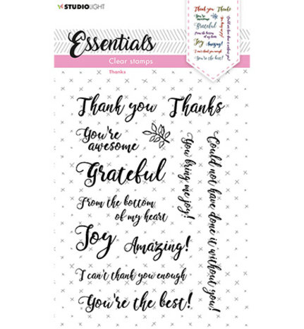 Studio Light Essentials Clear Stamps Sentiments and Wishes Thanks (SL-ES-STAMP178)