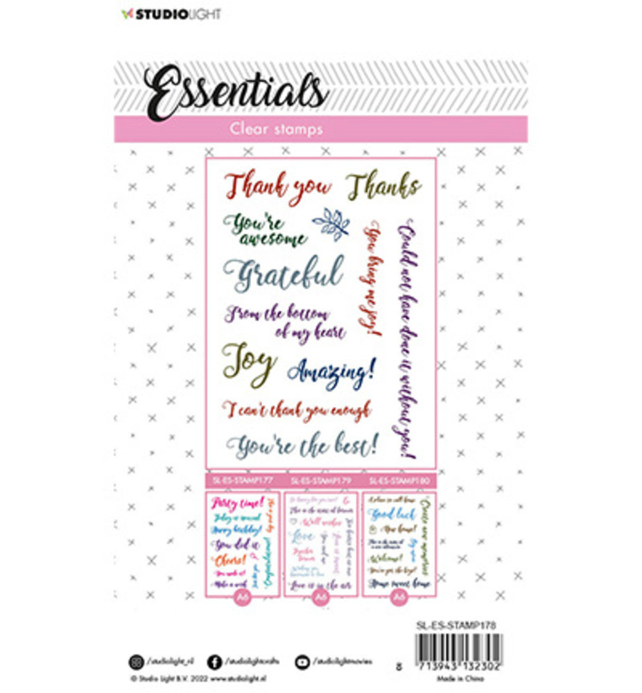 Studio Light Essentials Clear Stamps Sentiments and Wishes Thanks (SL-ES-STAMP178)