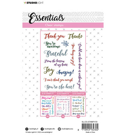 Studio Light Essentials Clear Stamps Sentiments and Wishes Thanks (SL-ES-STAMP178)
