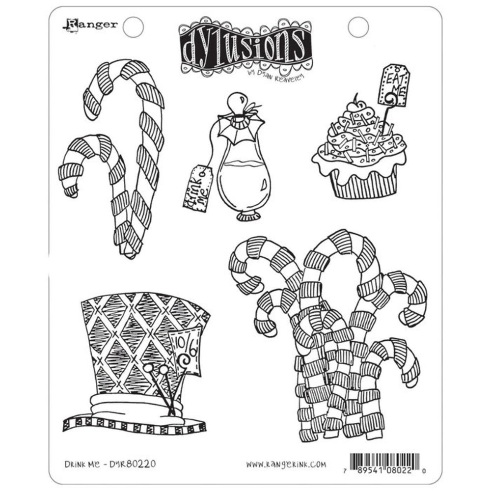 Ranger Dylusions Drink Me Cling Stamps (DYR80220) Ranger Dylusions Drink Me Cling Stamps (DYR80220)