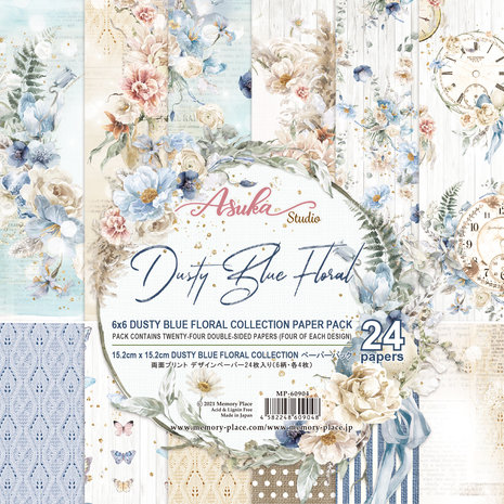 Memory Place Dusty Blue Floral 6x6 Inch Paper Pack (MP-60904)