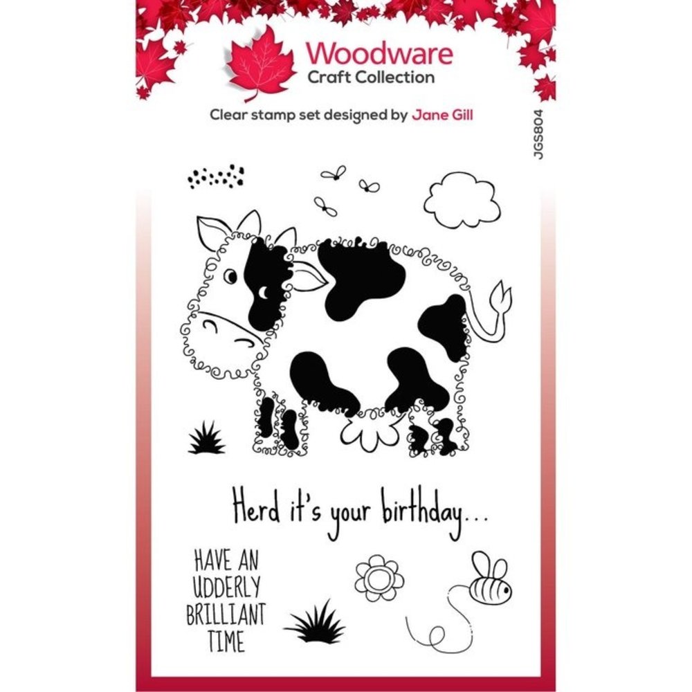 Woodware Fuzzie Friends Clear Stamp Connie the Cow (JGS804) Woodware Fuzzie Friends Clear Stamp Connie the Cow (JGS804)