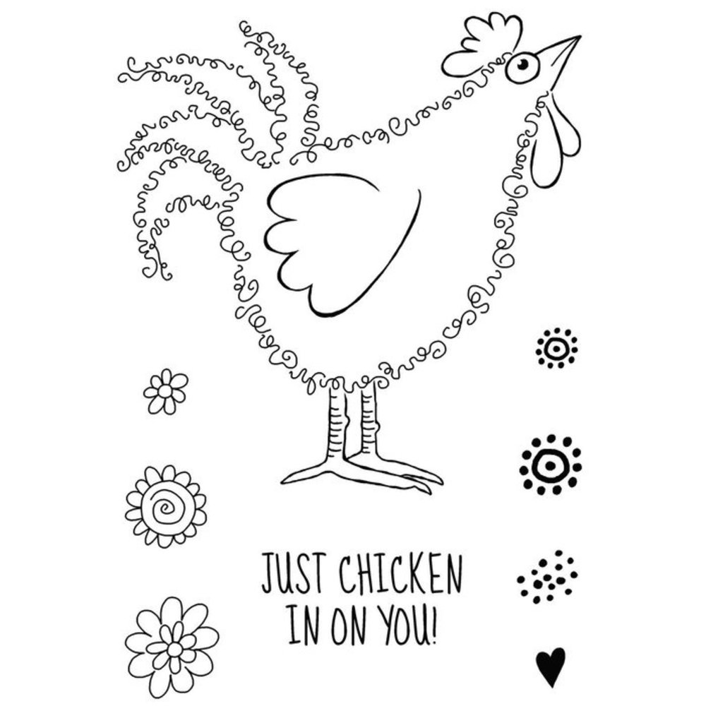 Woodware Fuzzie Friends Clear Stamp Clara the Chicken (JGS805)