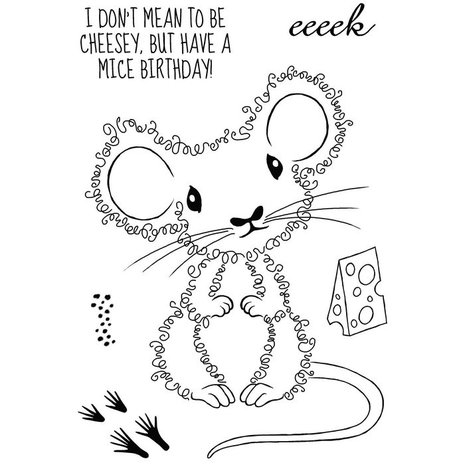 Woodware Fuzzie Friends Clear Stamp Maisie the Mouse (JGS808)