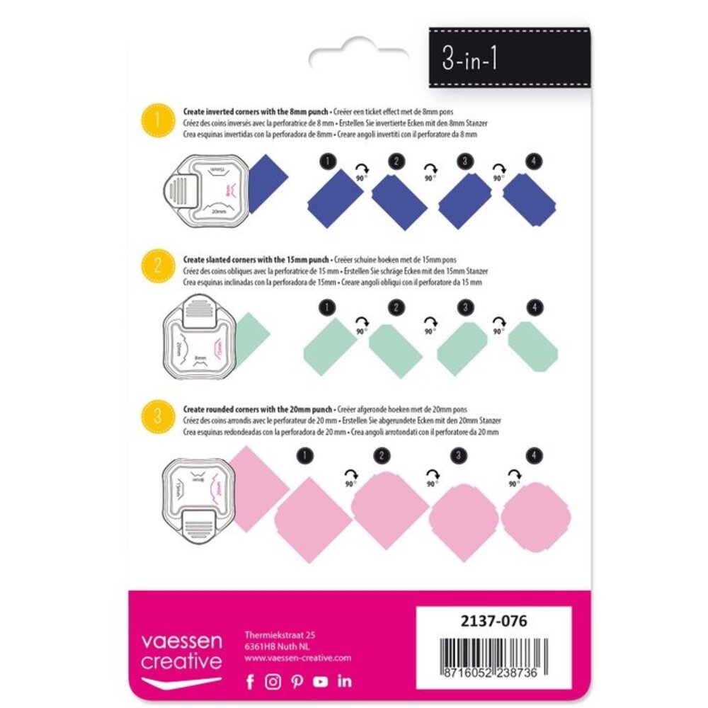 Vaessen Creative 3 in 1 Hoekpons Label (2137-076)