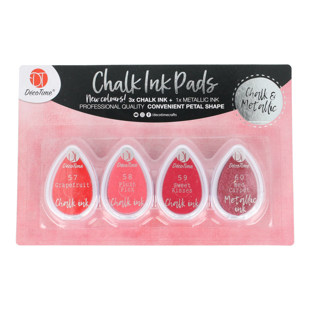 DécoTime Chalk Ink Pads Kleur 57 t/m 60 (3001903) DécoTime Chalk Ink Pads Kleur 57 t/m 60 (3001903)