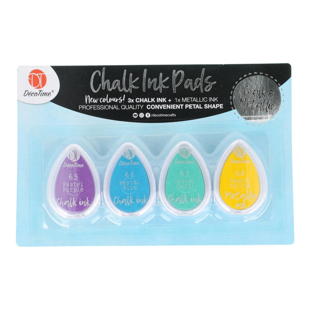 DécoTime Chalk Ink Pads Kleur 65 t/m 68 (3001903) DécoTime Chalk Ink Pads Kleur 65 t/m 68 (3001903)