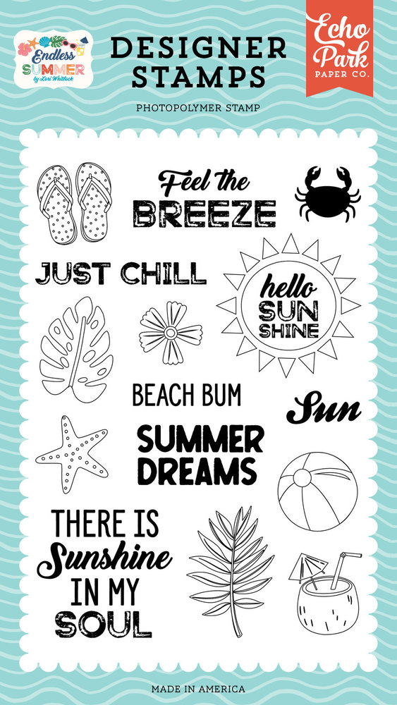 Echo Park Endless Summer Feel The Breeze Clear Stamps (ES274044) Echo Park Endless Summer Feel The Breeze Clear Stamps (ES274044)