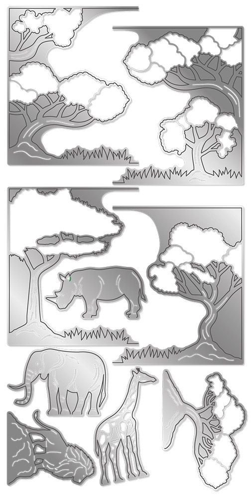 Gemini African Savannah Create-a-Card Dies (GEM-MD-CAD-AFSAV)