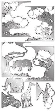 Gemini African Savannah Create-a-Card Dies (GEM-MD-CAD-AFSAV)