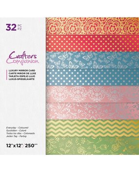 Crafter's Companion Everyday Coloured 12x12 Inch Luxury Mirror Card Pad (CC-LMC12-EVCOL-32) Crafter's Companion Everyday Coloured 12x12 Inch Luxury Mirror Card Pad (CC-LMC12-EVCOL-32)