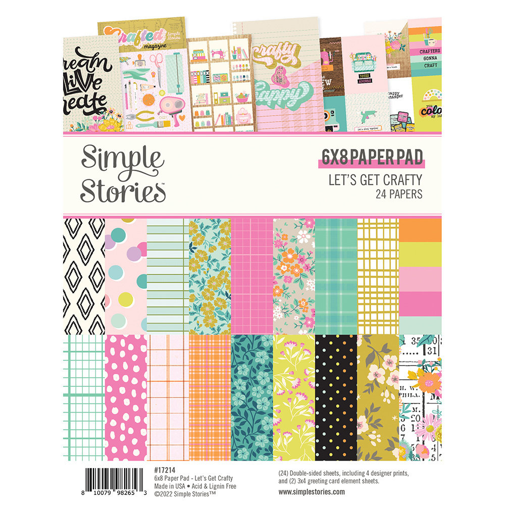 Simple Stories Let's Get Crafty 6x8 Inch Paper Pad (17214)