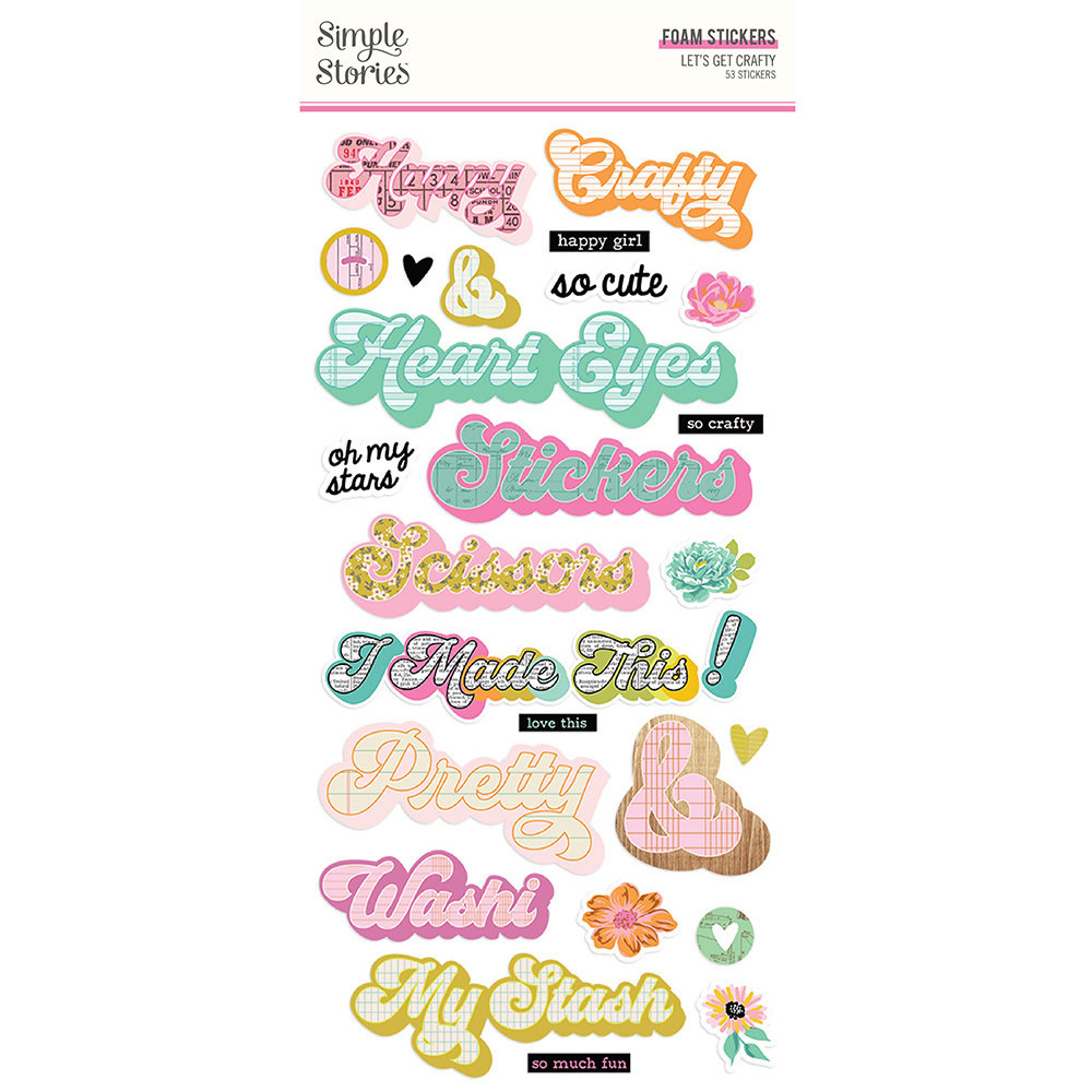 Simple Stories Let's Get Crafty Foam Stickers (17221)
