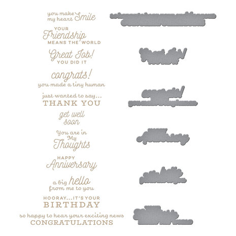 Spellbinders Sentiments for Everyday Glimmer Hot Foil Plate & Die (GLP-305)