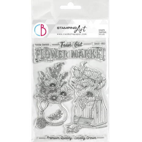 Ciao Bella Papercrafting Flower Market A5 Clear Stamps (PS8048) Ciao Bella Papercrafting Flower Market A5 Clear Stamps (PS8048)