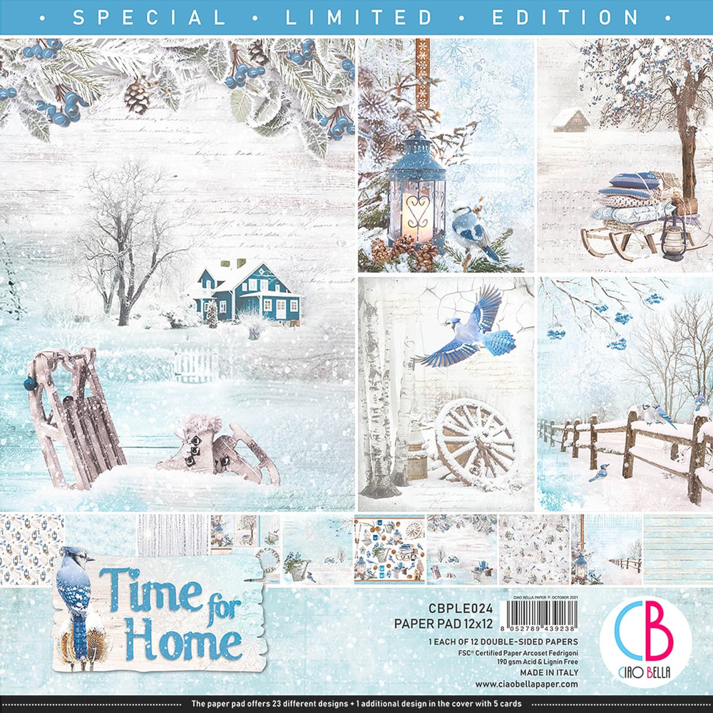 Ciao Bella Papercrafting Time for Home 12x12 Inch Paper Pad (CBLE024) Ciao Bella Papercrafting Time for Home 12x12 Inch Paper Pad (CBLE024)