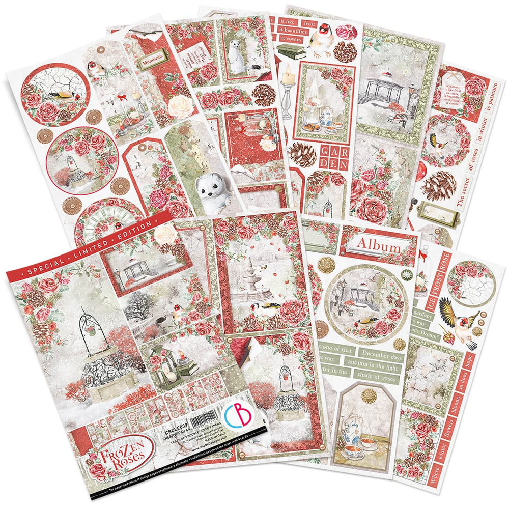 Ciao Bella Papercrafting Frozen Roses A4 Creative Pad (CBCLE039) Ciao Bella Papercrafting Frozen Roses A4 Creative Pad (CBCLE039)