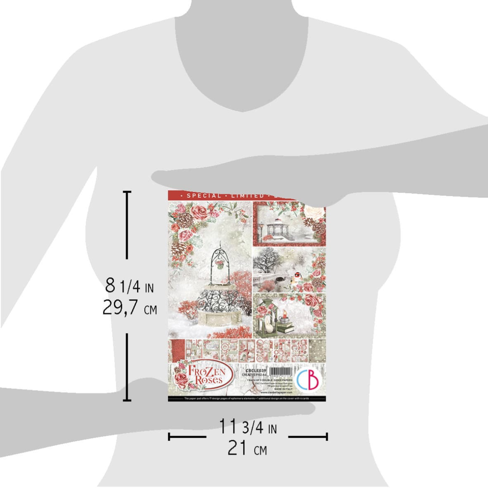 Ciao Bella Papercrafting Frozen Roses A4 Creative Pad (CBCLE039) Ciao Bella Papercrafting Frozen Roses A4 Creative Pad (CBCLE039)