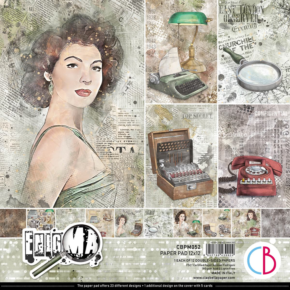 Ciao Bella Papercrafting Enigma 12x12 Inch Paper Pad (CBPM052)