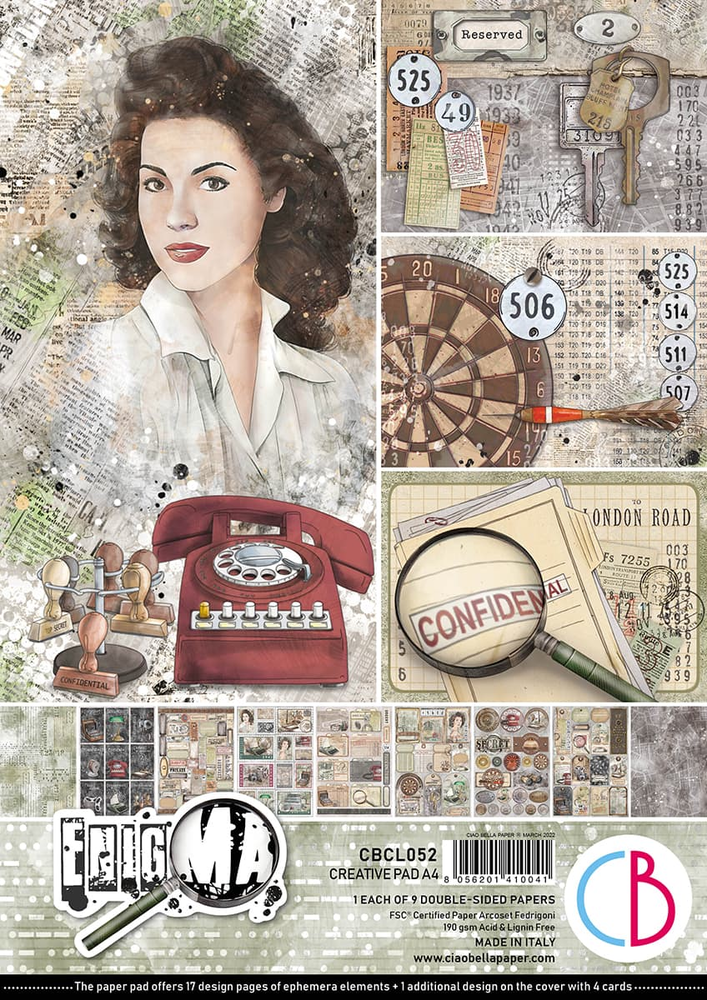 Ciao Bella Papercrafting Enigma A4 Creative Pad (CBCL052) Ciao Bella Papercrafting Enigma A4 Creative Pad (CBCL052)