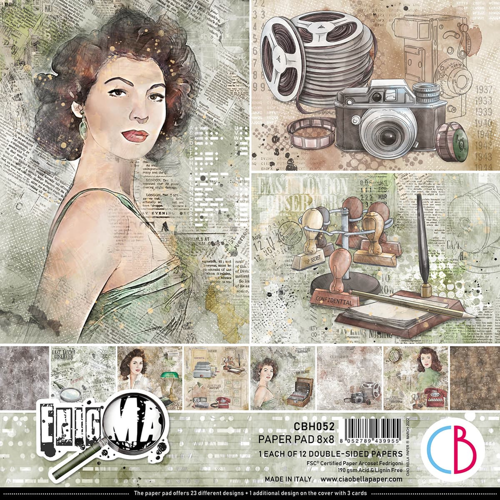 Ciao Bella Papercrafting Enigma 8x8 Inch Paper Pad (CBH052) Ciao Bella Papercrafting Enigma 8x8 Inch Paper Pad (CBH052)