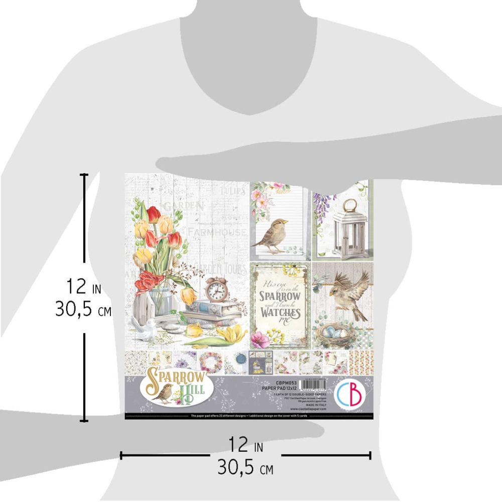 Ciao Bella Papercrafting Sparrow Hill 12x12 Inch Paper Pad (CBPM053) Ciao Bella Papercrafting Sparrow Hill 12x12 Inch Paper Pad (CBPM053)