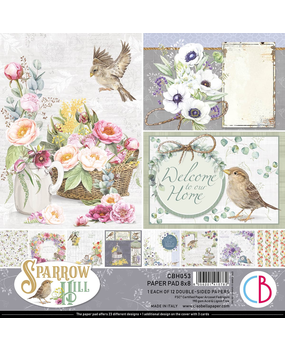 Ciao Bella Papercrafting Sparrow Hill 8x8 Inch Paper Pad (CBH053)