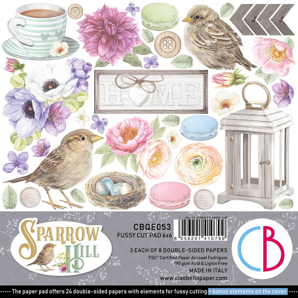 Ciao Bella Papercrafting Sparrow Hill 6x6 Inch Paper Pad (CBQE053) Ciao Bella Papercrafting Sparrow Hill 6x6 Inch Paper Pad (CBQE053)