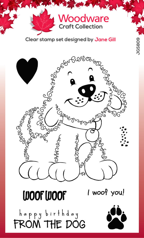 Woodware Fuzzie Friends Clear Stamp Parker The Puppy (JGS809) Woodware Fuzzie Friends Clear Stamp Parker The Puppy (JGS809)