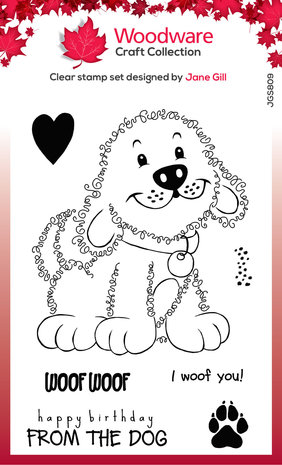 Woodware Fuzzie Friends Clear Stamp Parker The Puppy (JGS809) Woodware Fuzzie Friends Clear Stamp Parker The Puppy (JGS809)